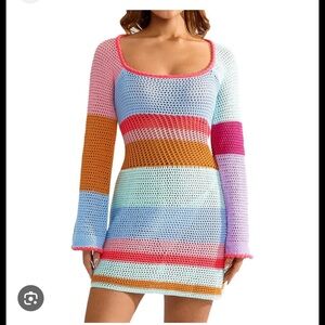 Colorful Striped Knit Dress